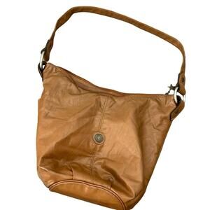 Vintage Coprezio Tan Leather Hobo Shoulder Bag Purse